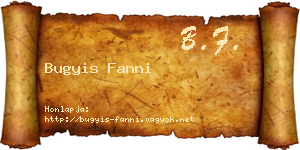 Bugyis Fanni névjegykártya